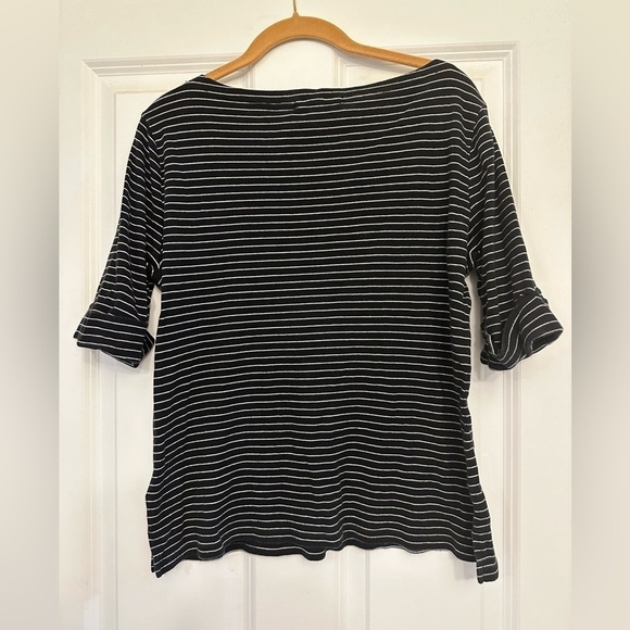 Lauren Ralph Lauren women’s three-quarter sleeve‎ 100% cotton top size XL stripe - Picture 5 of 5